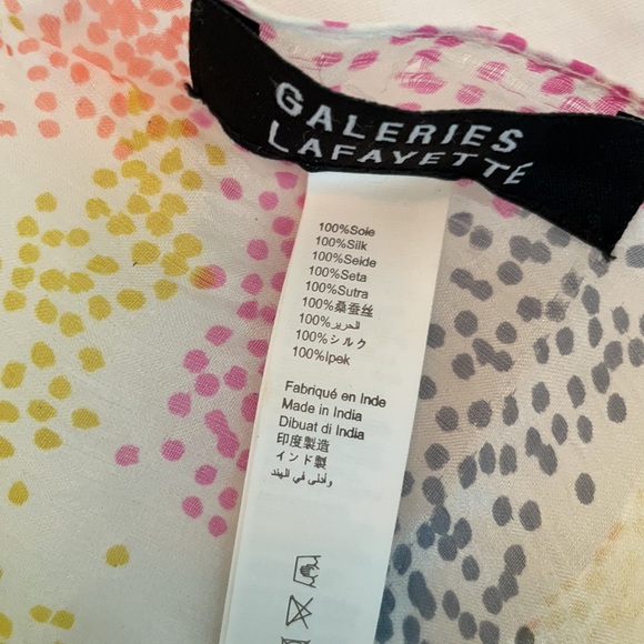 Galeries Lafayette Silk Polka Dot Scarf - Picture 6 of 6